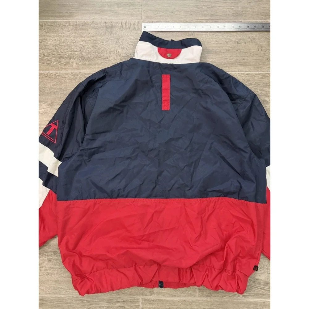 Vintage REPP Tech Navy Blue And Red Zip Up‎ Windbreaker Jacket Size XL